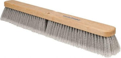 PRO-SOURCE - 24" General Purpose Polypropylene Push Broom - 3" Bristle Length, Wood Block, Threaded Handle Connection, Handle Sold Separately - Americas Tooling