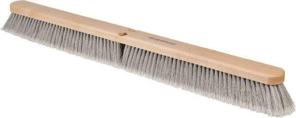 PRO-SOURCE - 36" General Purpose Polypropylene Push Broom - 3" Bristle Length, Wood Block, Threaded Handle Connection, Handle Sold Separately - Americas Tooling