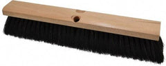 PRO-SOURCE - 16" General Purpose Horsehair Push Broom - 3" Bristle Length, Wood Block, Threaded Handle Connection, Handle Sold Separately - Americas Tooling