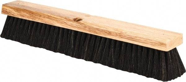 PRO-SOURCE - 18" General Purpose Horsehair Push Broom - 3" Bristle Length, Wood Block, Threaded Handle Connection, Handle Sold Separately - Americas Tooling