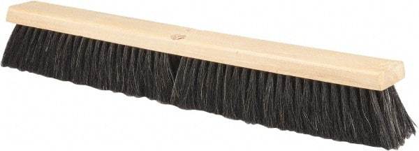 PRO-SOURCE - 24" General Purpose Horsehair Push Broom - 3" Bristle Length, Wood Block, Threaded Handle Connection, Handle Sold Separately - Americas Tooling