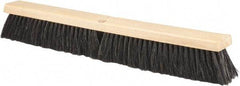 PRO-SOURCE - 24" General Purpose Horsehair Push Broom - 3" Bristle Length, Wood Block, Threaded Handle Connection, Handle Sold Separately - Americas Tooling