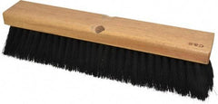 PRO-SOURCE - 14" General Purpose Horsehair Blend Push Broom - 3" Bristle Length, Wood Block, Threaded Handle Connection, Handle Sold Separately - Americas Tooling