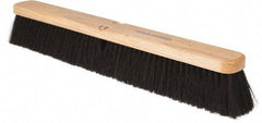 PRO-SOURCE - 24" General Purpose Horsehair Blend Push Broom - 3" Bristle Length, Wood Block, Threaded Handle Connection, Handle Sold Separately - Americas Tooling