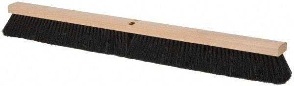 PRO-SOURCE - 36" General Purpose Horsehair Blend Push Broom - 3" Bristle Length, Wood Block, Threaded Handle Connection, Handle Sold Separately - Americas Tooling