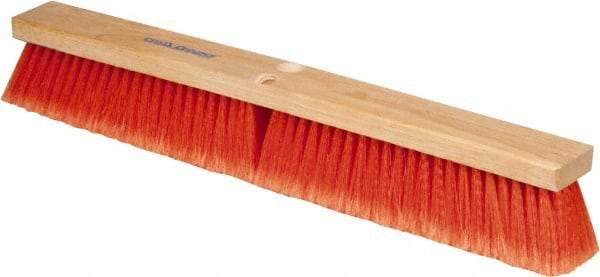 PRO-SOURCE - 24" General Purpose Polypropylene Push Broom - 3" Bristle Length, Wood Block, Threaded Handle Connection, Handle Sold Separately - Americas Tooling