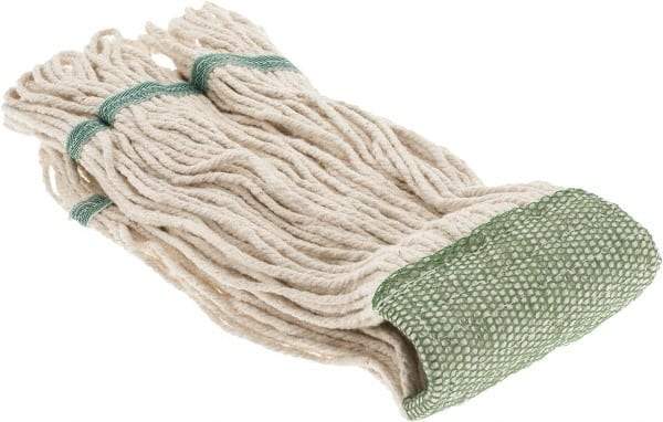 PRO-SOURCE - 5" Green Head Band, Small Cotton Loop End Mop Head - 4 Ply, Clamp Jaw Connection, Use for General Purpose - Americas Tooling