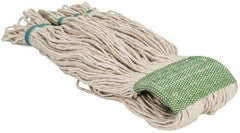 PRO-SOURCE - 5" Green Head Band, X-Large Cotton Loop End Mop Head - 4 Ply, Clamp Jaw Connection, Use for Finishing - Americas Tooling