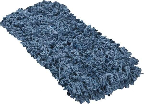 PRO-SOURCE - 18" Long x 5" Wide Yarn Blend Dust Mop Head - Snap-On, Blue, Looped Head - Americas Tooling