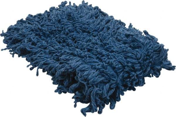 PRO-SOURCE - 36" Long x 5" Wide Yarn Blend Dust Mop Head - Snap-On, Blue, Looped Head - Americas Tooling