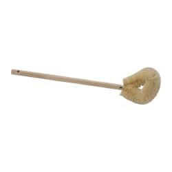 Made in USA - 15" OAL Toilet Bowl Brush - Tampico Bristles, 15" Wood Handle, White - Americas Tooling