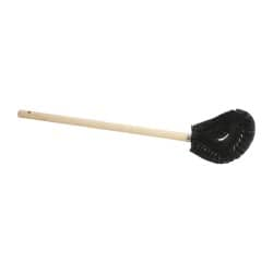 Made in USA - 15" OAL Toilet Bowl Brush - Nylon Bristles, 15" Wood Handle, Black - Americas Tooling