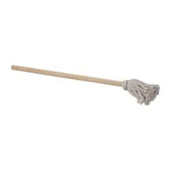 Made in USA - 21" OAL Toilet Bowl Brush - Cotton Bristles, 12" Wood Handle, Light Gray - Americas Tooling