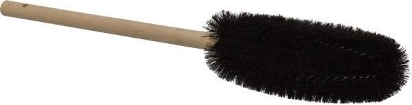 PRO-SOURCE - 3" Diam Bristle Tube Brush - 16" OAL, 6" Head Length, Wood Handle - Americas Tooling