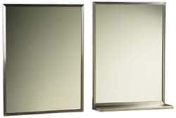 Made in USA - 18 Inch Wide x 24 Inch High, Theft Resistant Rectangular Glass Washroom Mirror - Stainless Steel Frame - Americas Tooling