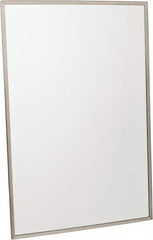 Made in USA - 24 Inch Wide x 36 Inch High, Theft Resistant Rectangular Glass Washroom Mirror - Stainless Steel Frame - Americas Tooling