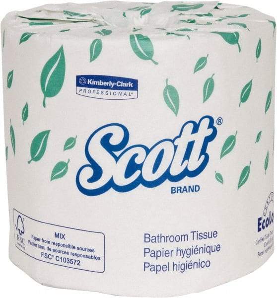 Scott - 4" Sheet Width, Standard Roll Toilet Tissue - 1,210 Sheets per Roll, Single Ply, White, Recycled Fiber - Americas Tooling