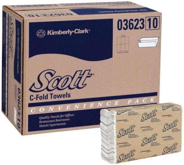 Scott - 1 Ply White C-Fold Paper Towels - 10-1/8" Wide - Americas Tooling