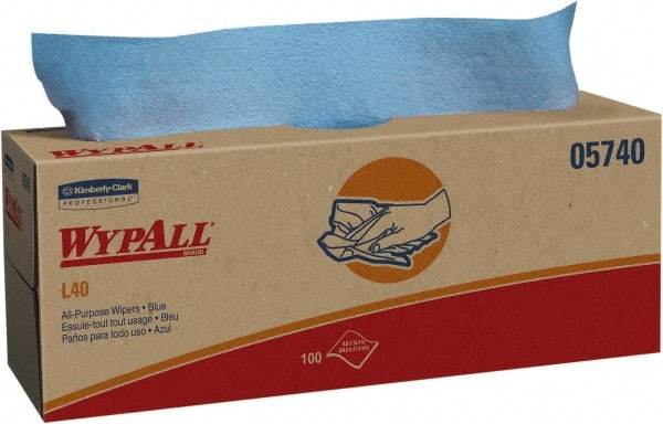 WypAll - L40 Dry General Purpose Wipes - Pop-Up, 9-3/4" x 16-3/8" Sheet Size, Blue - Americas Tooling