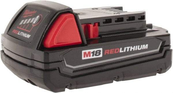 Milwaukee Tool - 18 Volt Lithium-Ion Power Tool Battery - 1.5 Ahr Capacity, 3/4 hr Charge Time, Series M18 RED - Americas Tooling