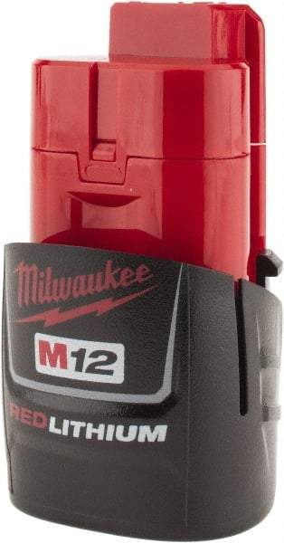 Milwaukee Tool - 12 Volt Lithium-Ion Power Tool Battery - 1.5 Ahr Capacity, 1 hr Charge Time, Series M12 RED - Americas Tooling