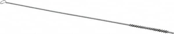 Schaefer Brush - 3" Long x 1/4" Diam Stainless Steel Long Handle Wire Tube Brush - Single Spiral, 15" OAL, 0.005" Wire Diam, 0.13" Shank Diam - Americas Tooling