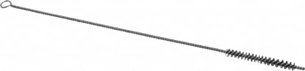 Schaefer Brush - 3" Long x 3/8" Diam Stainless Steel Long Handle Wire Tube Brush - Single Spiral, 15" OAL, 0.005" Wire Diam, 0.145" Shank Diam - Americas Tooling