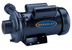 Berkeley - TEFC Motor, 230 Volt, 1 Phase, 2 HP, Cast Iron Straight Pump - 1-1/2 Inch Inlet, 1-1/4 Inch Outlet, 131 Max Head psi, Brass Impeller - Americas Tooling