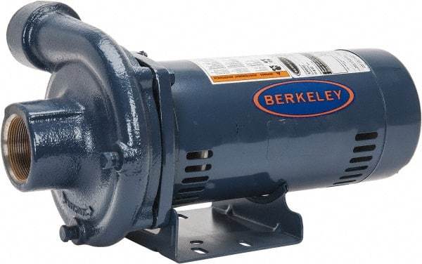 Berkeley - TEFC Motor, 208-230/460 Volt, 3 Phase, 2-1/2 HP, Cast Iron Straight Pump - 2 Inch Inlet, 1-1/2 Inch Outlet, 142 Max Head psi, Brass Impeller - Americas Tooling