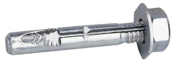 Wej-It - 5/8" Diam, 4-1/2" OAL, Wedge Expansion Concrete Anchor - Steel, Zinc-Plated Finish, Hex Head - Americas Tooling