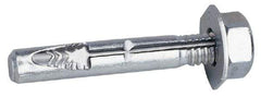 Wej-It - 1/4" Diam, 1/4" Drill, 2-3/4" OAL, Wedge Expansion Concrete Anchor - Steel, Zinc-Plated Finish, Hex Nut Head, Hex Drive, 1/2" Thread Length - Americas Tooling