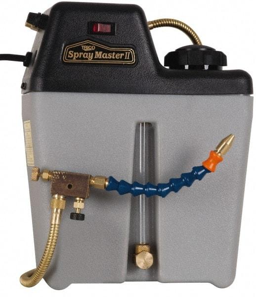 Trico - 1 Outlet, 1 Gallon Tank Capacity, High Density Polyethylene Tank Mist Coolant System - 10" Tank/Unit Length x 5-1/4" Tank/Unit Width x 12-1/4" Tank/Unit Height, 50 to 100 psi, 5' Coolant Line Length, 7" Hose Length - Americas Tooling