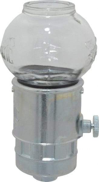 Trico - 1 Outlet, Glass Bowl, 4 Ounce Constant-Level Oil Reservoir - 1/4 NPT Outlet, 2-11/16" Diam x 5-3/4" High - Americas Tooling