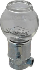 Trico - 1 Outlet, Glass Bowl, 8 Ounce Constant-Level Oil Reservoir - 1/4 NPT Outlet, 3-3/16" Diam x 6-11/16" High - Americas Tooling