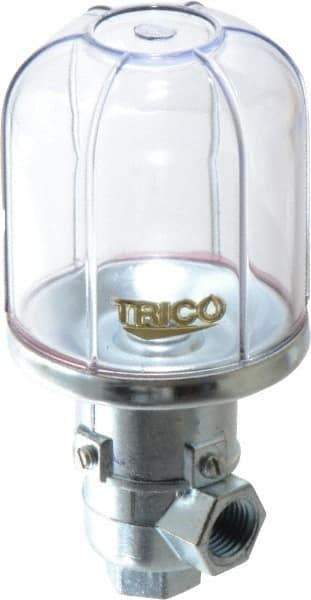 Trico - 1 Outlet, Plastic Bowl, 4 Ounce Constant-Level Oil Reservoir - 1/4 NPT Outlet, 2-5/16" Diam x 5-1/16" High - Americas Tooling