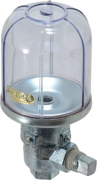 Trico - 1 Outlet, Plastic Bowl, 4 Ounce Constant-Level Oil Reservoir - 1/4 NPT Outlet, 2-5/16" Diam x 5-1/16" High - Americas Tooling