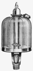 Trico - 1 Outlet, Acrylic Bowl, 8 Ounce Manual-Adjustable Oil Reservoir - 3/8 NPT Outlet, 2-5/8" Diam x 6-3/8" High - Americas Tooling