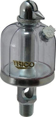 Trico - 1 Outlet, Acrylic Bowl, 2 Ounce Manual-Adjustable Oil Reservoir - 1/4 NPT Outlet, 1-15/16" Diam x 4-1/2" High - Americas Tooling