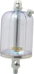 Trico - 1 Outlet, Acrylic Bowl, 8 Ounce Manual-Adjustable Oil Reservoir - 1/8 NPT Outlet, 2-5/8" Diam x 6-3/8" High - Americas Tooling