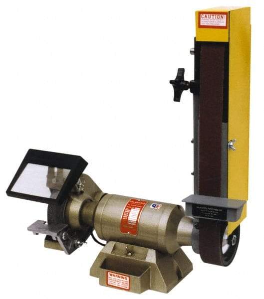 Kalamazoo - 48 Inch Long x 2 Inch Wide Belt, 7 Inch Diameter, Horizontal and Vertical Combination Sanding Machine - 3,450 Ft./min Belt Speed, 1/2 HP, Single Phase, 5/8" Arbor - Americas Tooling