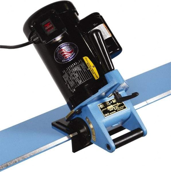 Heck Industries - 15 to 45° Bevel Angle, 7/8 Inch Bevel Capacity, 1 hp, Electric Beveler - 110 Volts, 1/8 Inch Min Workpiece Thickness - Americas Tooling