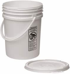 Made in USA - 5.5 Gallon Closure Capacity, Screw On Closure, White Drum Pail - Polyethylene, UN 12H2/Y24/S - Americas Tooling