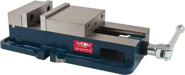 Wilton - 6" Jaw Width, 7-1/2" Jaw Opening Capacity, Horizontal Stationary Machine Vise - Manual Operation, 1 Station, 19-45/64" Long x 6.7" High x 1-3/4" Deep, 2" Jaw Height, 85,000 psi Max Clamp Force, Ductile Alloy - Americas Tooling