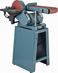 Enco - 48 Inch Long x 6 Inch Wide Belt, 9 Inch Diameter, Combination Sanding Machine - 1,350 Ft./min Belt Speed, 3/4 HP, Single Phase - Americas Tooling