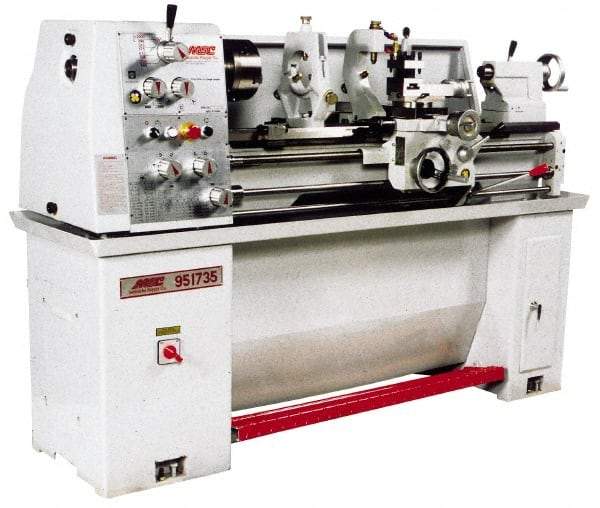 Vectrax - 13" Swing, 40" Between Centers, 220 Volt, Single Phase Engine Lathe - 3MT Taper, 3 hp, 105 to 2,000 RPM, 1-3/8" Bore Diam, 762mm Deep x 1,473 & 1,623mm (CE) High x 1,930.4mm Long - Americas Tooling