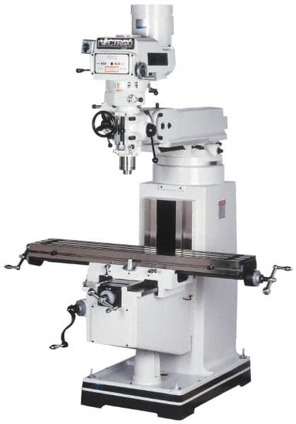 Vectrax - 10" Table Width x 54" Table Length, Variable Speed Pulley Control, 3 Phase Knee Milling Machine - NT40 Spindle Taper, 5 hp - Americas Tooling