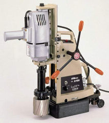 Nitto Kohki - 1-1/4" Chuck, 3" Travel, Portable Magnetic Drill Press - 330 RPM, 7.4 Amps, 2.5 hp, 1600 Watts, 230 Volts - Americas Tooling