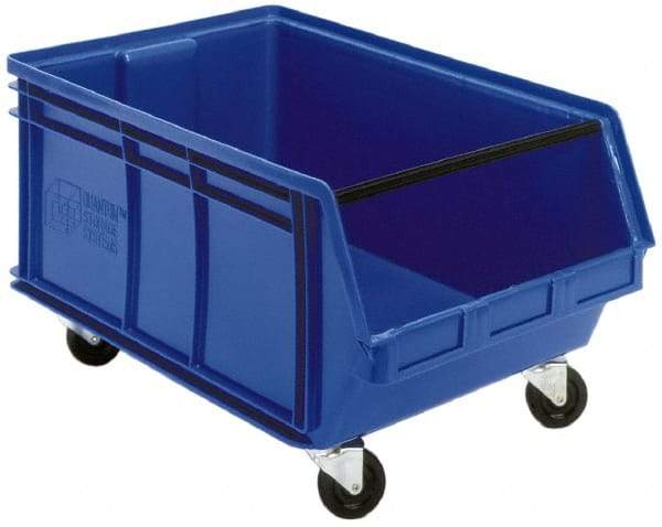 Quantum Storage - 300 Lb. Load Capacity, 29" Deep, Black Polyethylene Hopper Stacking Bin - 14-7/8" High x 18-3/8" Wide x 29" Long - Americas Tooling