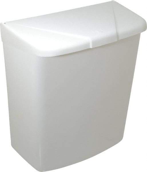 NuTrend Disposables - Plastic Feminine Hygiene Product Receptacle - 11-1/2" High x 9-1/2" Wide x 4-1/4" Deep, White - Americas Tooling