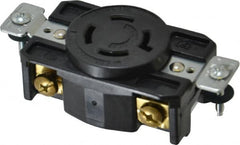 Cooper Wiring Devices - 480 VAC, 20 Amp, L16-20R NEMA, Self Grounding Receptacle - 3 Poles, 4 Wire, Female End, Black - Americas Tooling